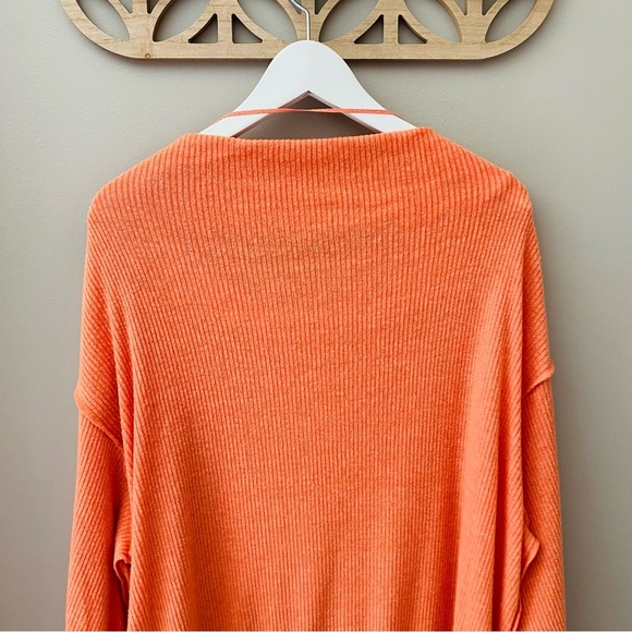 Free People Main Squeeze Hacci Top Orange Sz Small - Picture 6 of 8
